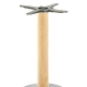 Pied de table colonne Linea Pedrali ronde chromée inox bois 