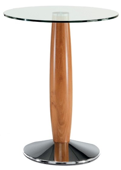 Pied de table colonne Oliva Pedrali chromée ronde inox bois mobilier