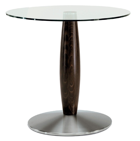 Pied de table colonne Oliva Pedrali chromée ronde inox bois mobilier