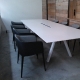 Table conference 4 pieds metal Arki Pedrali acier compact stratifié fenix pieds design industriel 