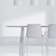 Table conference 4 pieds metal Arki Pedrali acier compact stratifié fenix pieds design industriel 