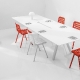 Table conference 4 pieds metal Arki Pedrali acier compact stratifié fenix pieds design industriel 