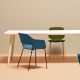 Table design bois 4 pieds Babila Pedrali frene Plateau Fenix bois multiplis plateau design marbre 