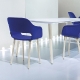 Table design bois 4 pieds Babila Pedrali frene Plateau Fenix bois multiplis plateau design marbre 