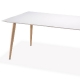 Table design bois 4 pieds Babila Pedrali frene Plateau Fenix bois multiplis plateau design marbre 