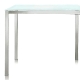 Table 4 pieds Kuadro verre pedrali acier satiné acier