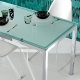 Table 4 pieds Kuadro verre pedrali acier satiné acier