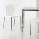 Table 4 pieds Kuadro verre pedrali acier satiné acier