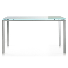 Table 4 pieds Logico Pedrali inox verre 