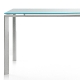 Table 4 pieds Logico Pedrali inox verre 