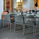Table 4 pieds Logico Pedrali inox verre 