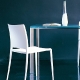 Table 4 pieds Logico Pedrali inox verre 