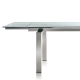 Table 4 pieds Magic Pedrali acier satiné inox verre rectangulaire 