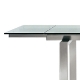 Table 4 pieds Magic Pedrali acier satiné inox verre rectangulaire 