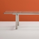 Table 4 pieds Magic Pedrali acier satiné inox verre rectangulaire 