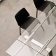 Table 4 pieds Magic Pedrali acier satiné inox verre rectangulaire 