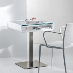 Tables pied central inox multifonctionnel bois