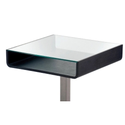 Tables pied central inox multifonctionnel bois