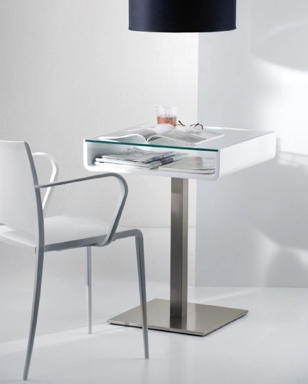 Tables pied central inox multifonctionnel bois