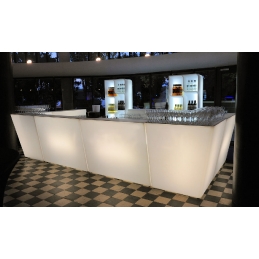 Comptoir de bar angle Oblique Pedrali éclairage lumineux design 