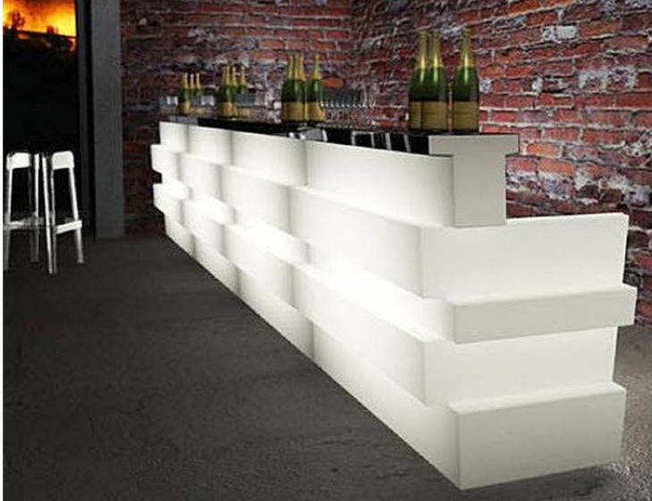 Comptoir de bar Tetris Pedrali éclairage LED lumineux design module 