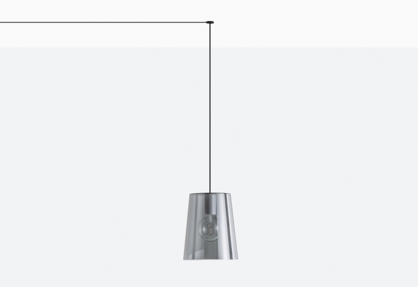 Suspension design L001S Pedrali lampe blanc noir grise beige transparent