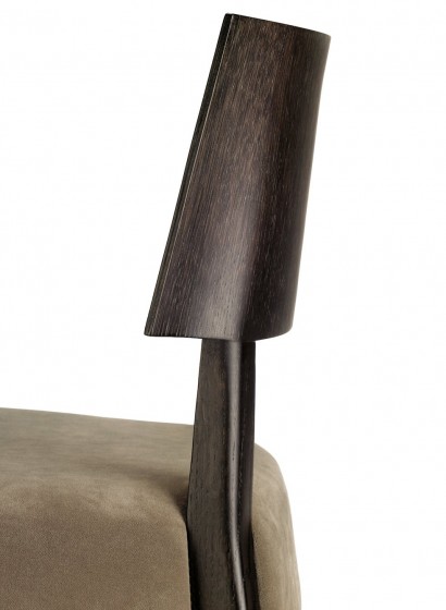 Chaise Elle Pedrali chêne bois velour cuir tissu garnie mobilier 