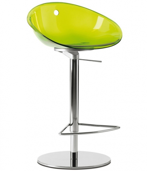 Tabouret Gliss Pedrali assise garnie pivotant cuir naturel Plaza mobilier