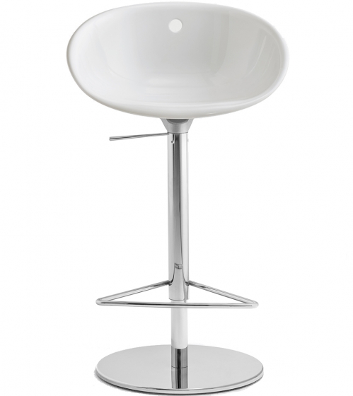 Tabouret Gliss Pedrali assise garnie pivotant cuir naturel Plaza mobilier