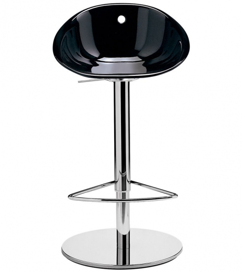 Tabouret Gliss Pedrali assise garnie pivotant cuir naturel Plaza mobilier
