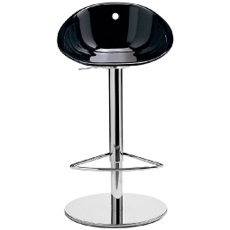 Tabouret Gliss Pedrali assise garnie pivotant cuir naturel Plaza mobilier