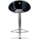 Tabouret Gliss Pedrali assise garnie pivotant cuir naturel Plaza mobilier