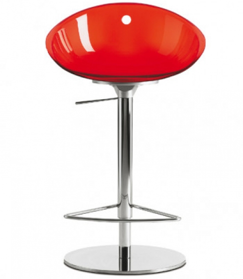 Tabouret Gliss Pedrali assise garnie pivotant cuir naturel Plaza mobilier