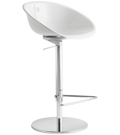Tabouret Gliss Pedrali assise garnie pivotant cuir naturel Plaza mobilier