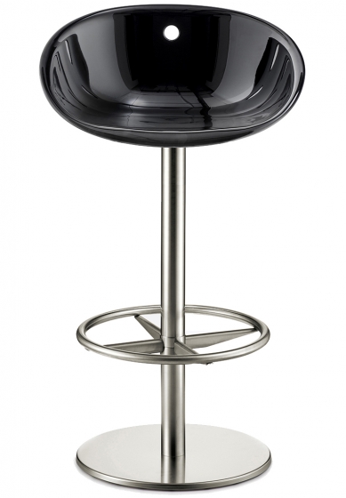 Tabouret Gliss Pedrali assise garnie pivotant cuir naturel Plaza mobilier