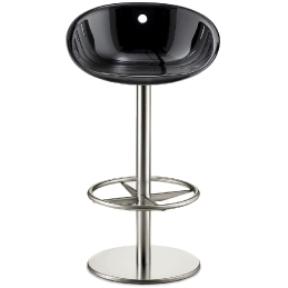 Tabouret Gliss Pedrali assise garnie pivotant cuir naturel Plaza mobilier