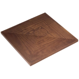 Plateau de table bois placage marqueterie plaqué triangle bois naturel noyer olivier