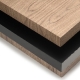 Plateau de table épais design relief lignes droites avec une épaisseur 6 cm plaqué bois