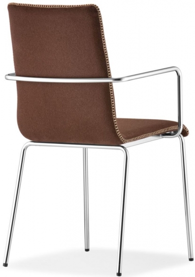 Fauteuil kuadra Pedrali cuir tissu garni collectivité chaise contact empilable hotel promo 