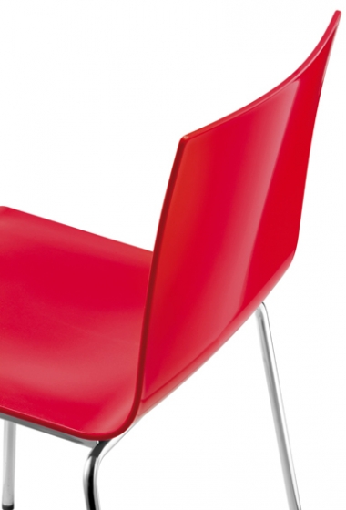 achat chaise rouge kuadra XL pedrali design chaise inox empilable restaurant