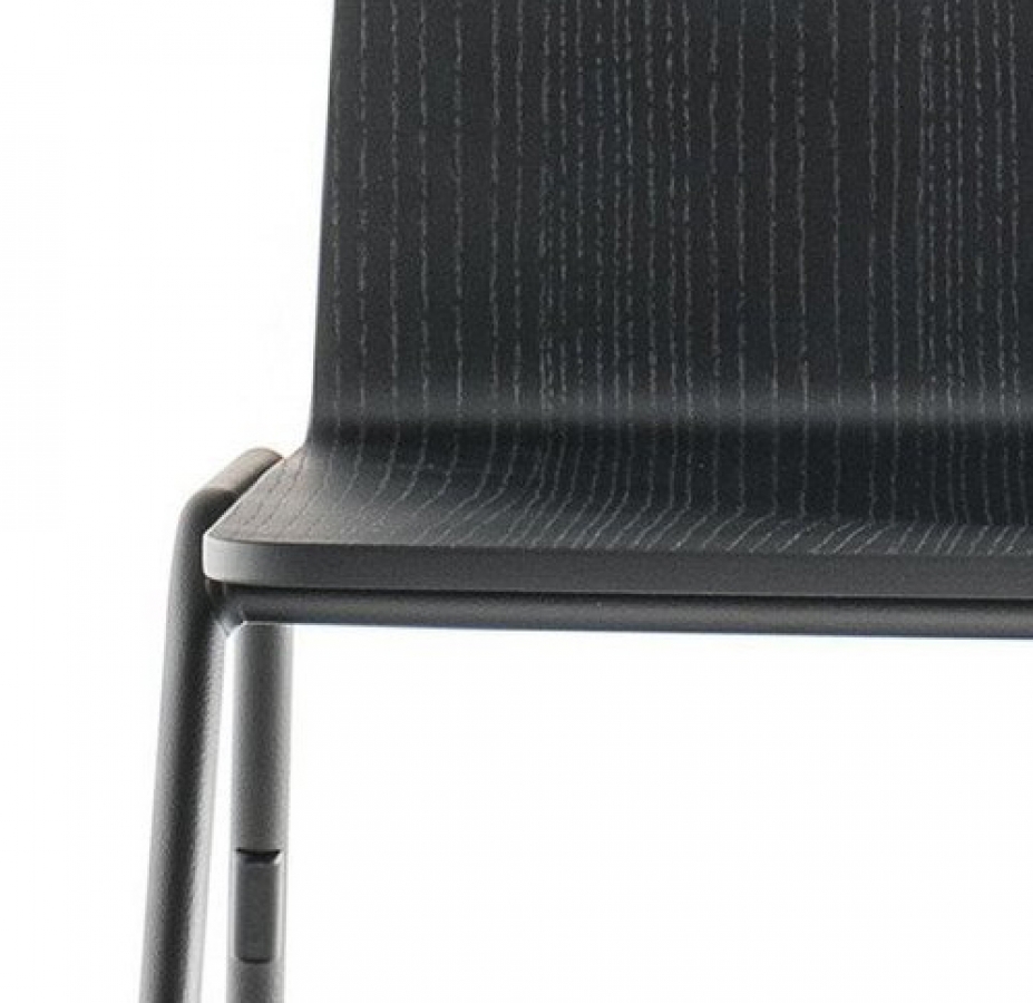 Lot de 4 chaises empilables en aluminium gris antracite avec coussin -  Osaka