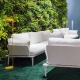 Fauteuil jardin design lounge Reva Patrick Jouin Pedrali confort coussin assise garnie blanc sable