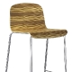Chaise haute Trend 449 Pedrali empilable tube acier chromé assise bois usage intensif dans le secteur du CHR café hôtel restaur