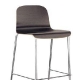 Chaise haute Trend 449 Pedrali empilable tube acier chromé assise bois usage intensif dans le secteur du CHR café hôtel restaur