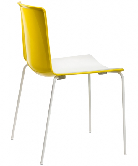 Chaise empilable réunion meeting Tweet bi color 890 Marc Sadler Pedrali assise design rouge jaune vert grise blanche noir