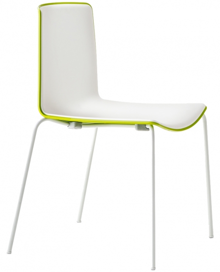 Chaise empilable réunion meeting Tweet bi color 890 Marc Sadler Pedrali assise design rouge jaune vert grise blanche noir
