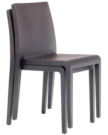 Chaise empilable 421 Young Pedrali chene teinté chaise légère chne blanchi wengé bois teinté vintage