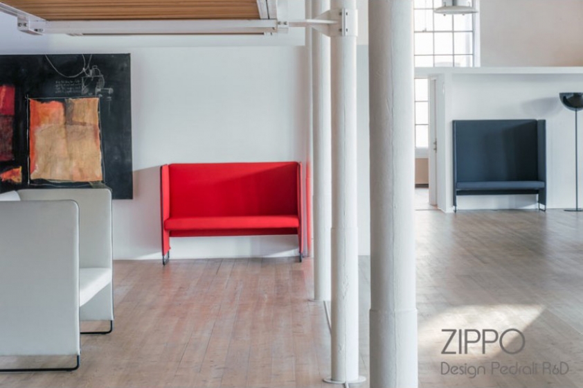 Banquette Zippo 100 Pedrali canapés confortables meeting espaces lounge 2 places rembourrée avec assise en polyuréthane 