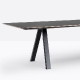 Table conference 4 pieds metal Arki Pedrali acier compact stratifié fenix pieds design industriel 
