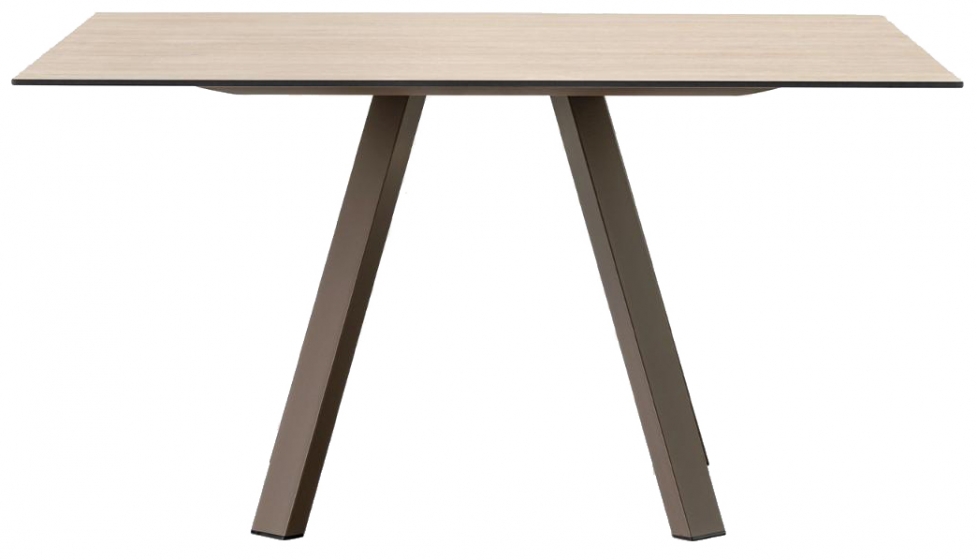 Table 4 pieds Arki pedrali acier laqué bois multiplis compact Recherche d'une table moderne pour restaurant